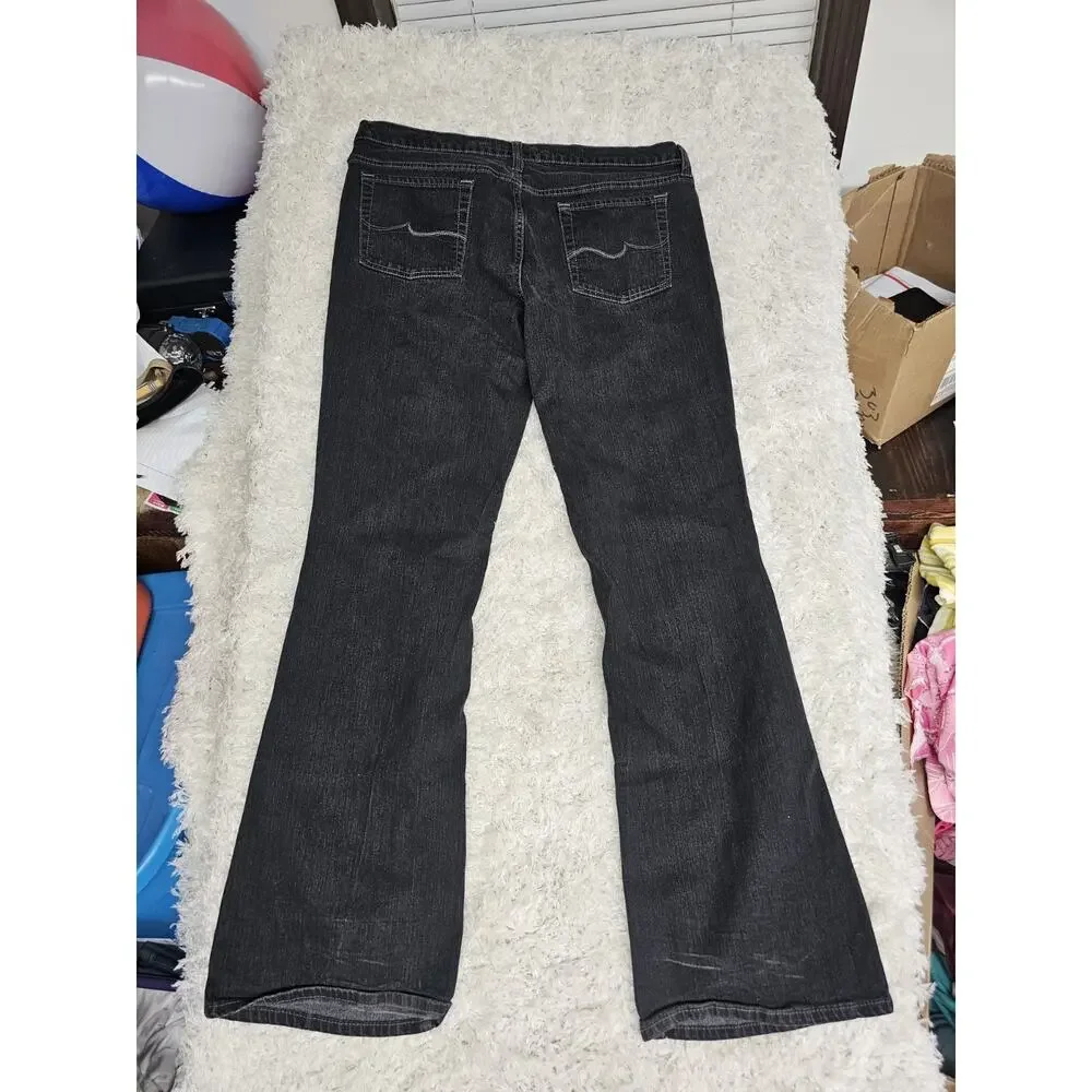 No Boundaries Nobo Denim Womens Jeans 17 Tall Faded Black Flare Stretch Grunge